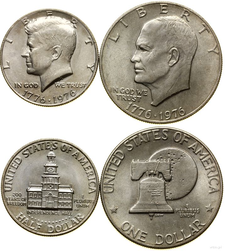 Stany Zjednoczone Ameryki (USA), zestaw 2 monet, 1976