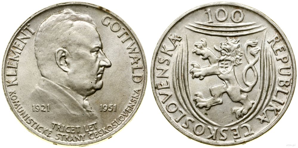 Czechosłowacja, 100 koron, 1951
