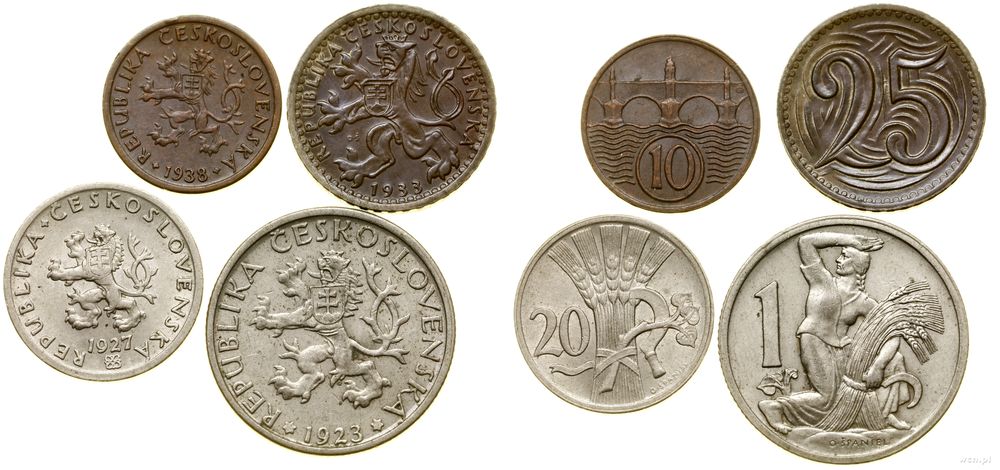 Czechosłowacja, zestaw 4 monet