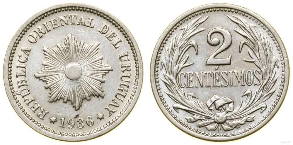 Urugwaj, 2 centesimo, 1936 A