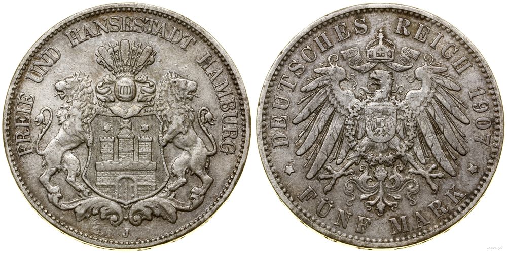 Niemcy, 5 marek, 1907 J