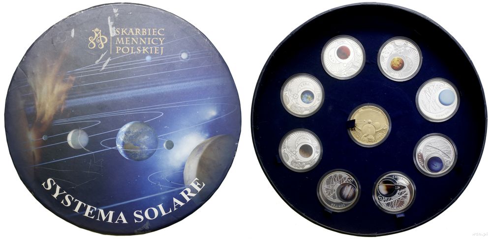 Polska, zestaw 9 medali z serii Systema Solare, 2009