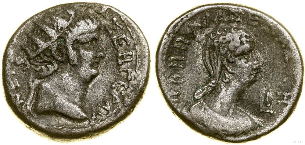Rzym prowincjonalny, tetradrachma bilonowa, rok 10 (AD 63/64)