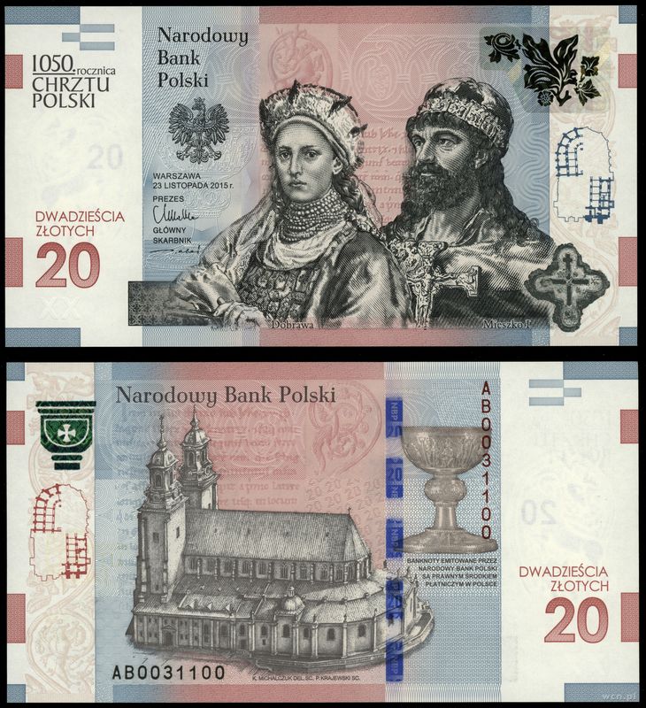 Polska, 20 złotych, 23.11.2015