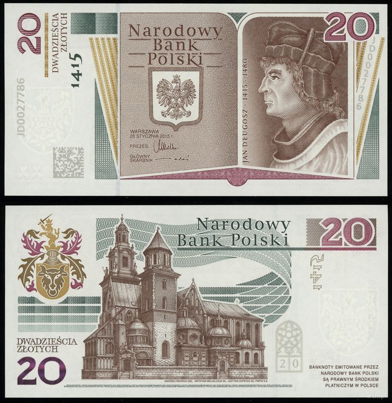 Polska, 20 złotych, 28.01.2015