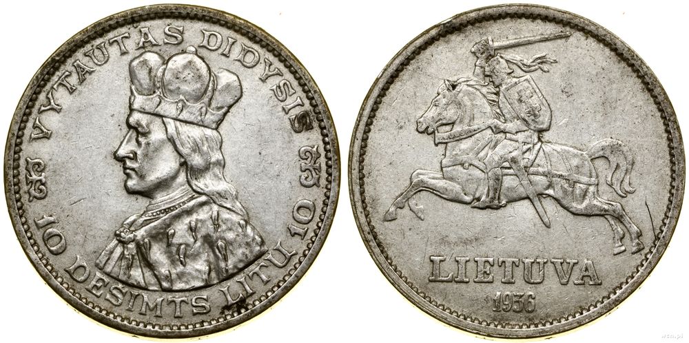 Litwa, 10 litów, 1936