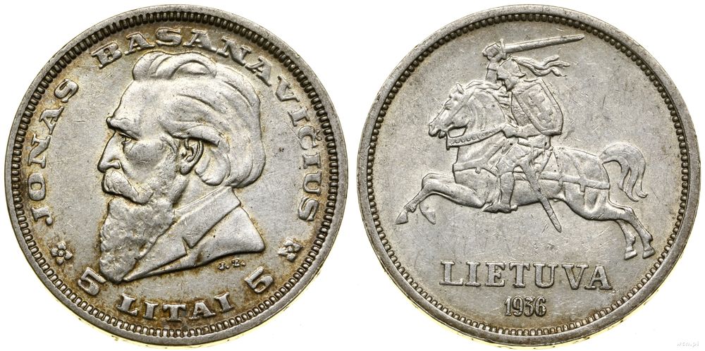 Litwa, 5 litów, 1936