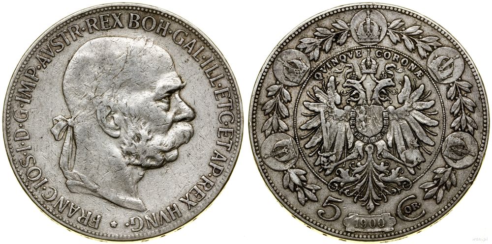 Austria, 5 koron, 1900