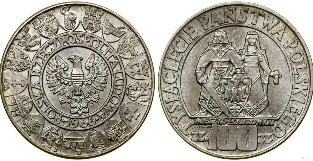 Polska, 100 złotych, 1966