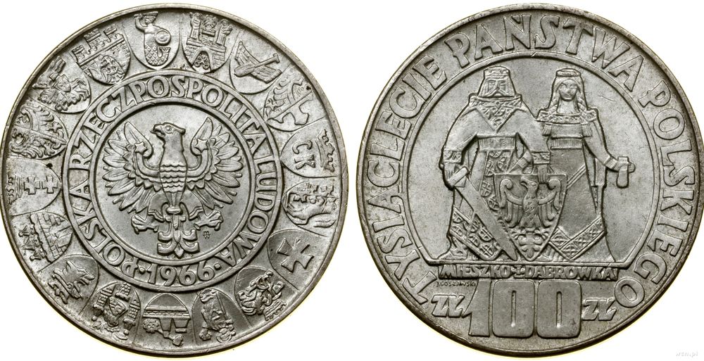 Polska, 100 złotych, 1966