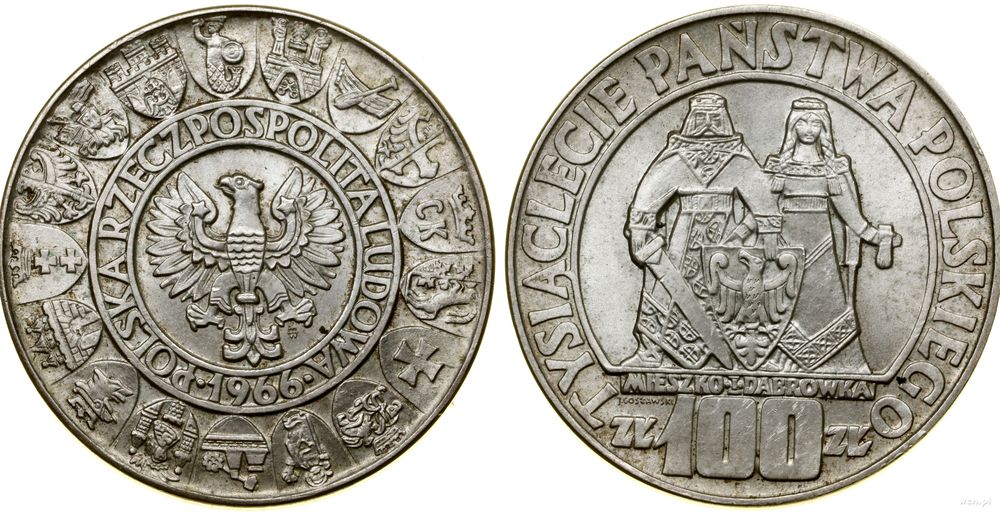 Polska, 100 złotych, 1966