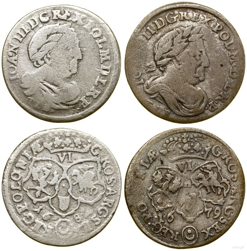 Polska, zestaw 2 x szóstak, 1679, 1682