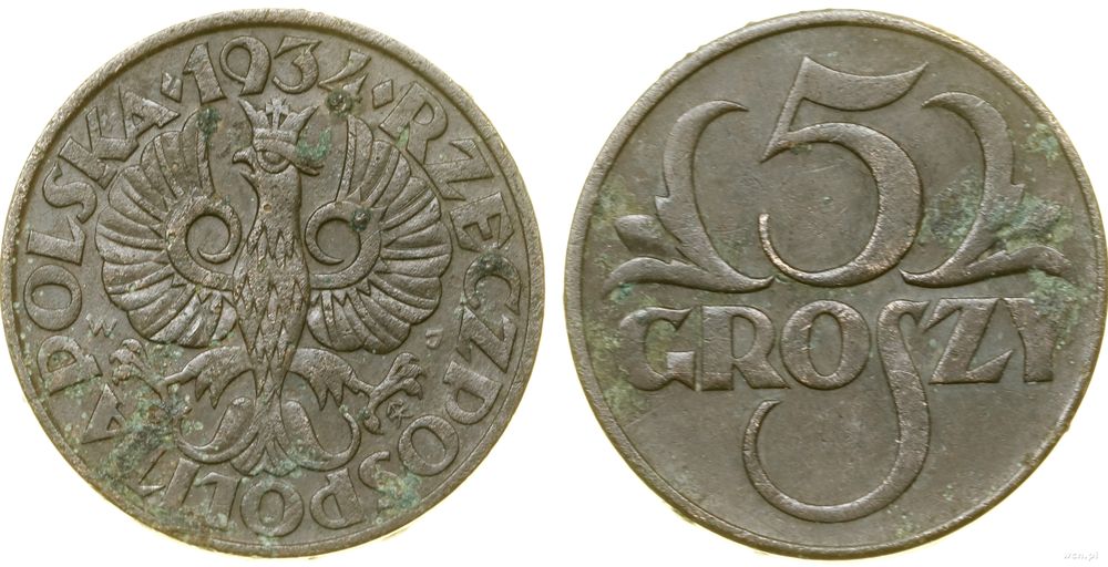 Polska, 5 groszy, 1934