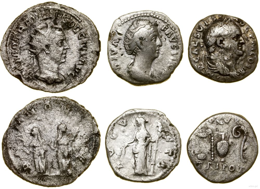 Cesarstwo Rzymskie, zestaw 3 monet, I-III w