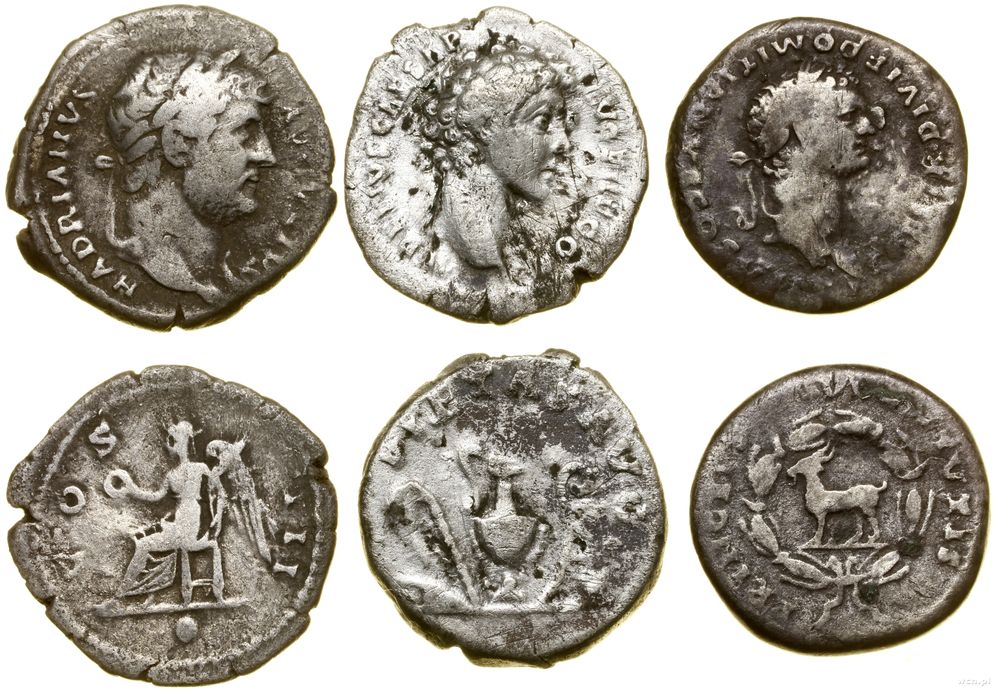 Cesarstwo Rzymskie, zestaw 3 monet, I-II w