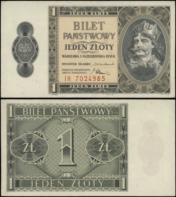 Polska, 1 złoty, 1.10.1938