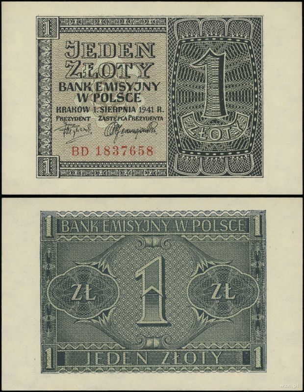 Polska, 1 złoty, 1.08.1941