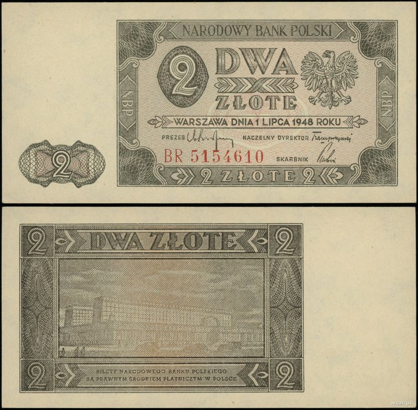Polska, 2 złote, 1.07.1948