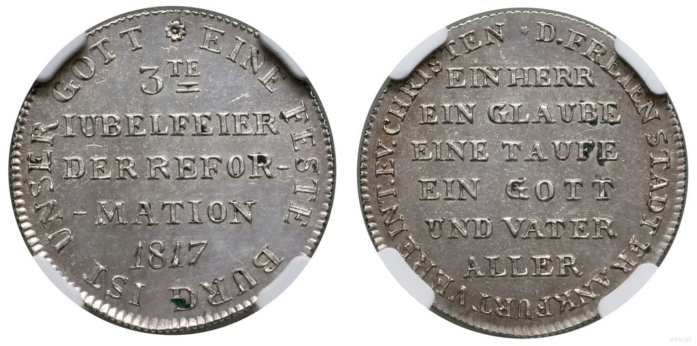 Niemcy, odbitka dukata w srebrze, 1817