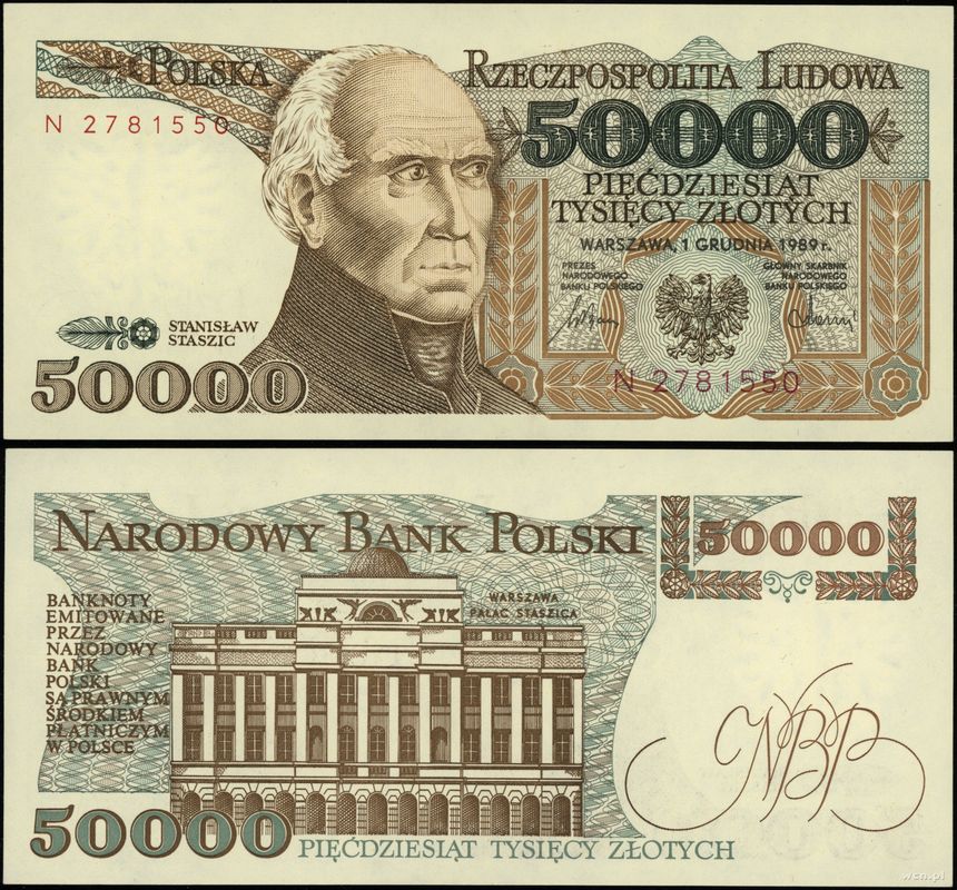 Polska, 50.000 złotych, 1.12.1989