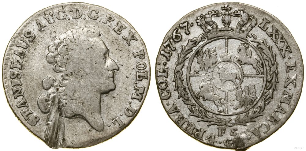Polska, złotówka (4 grosze), 1767 FS