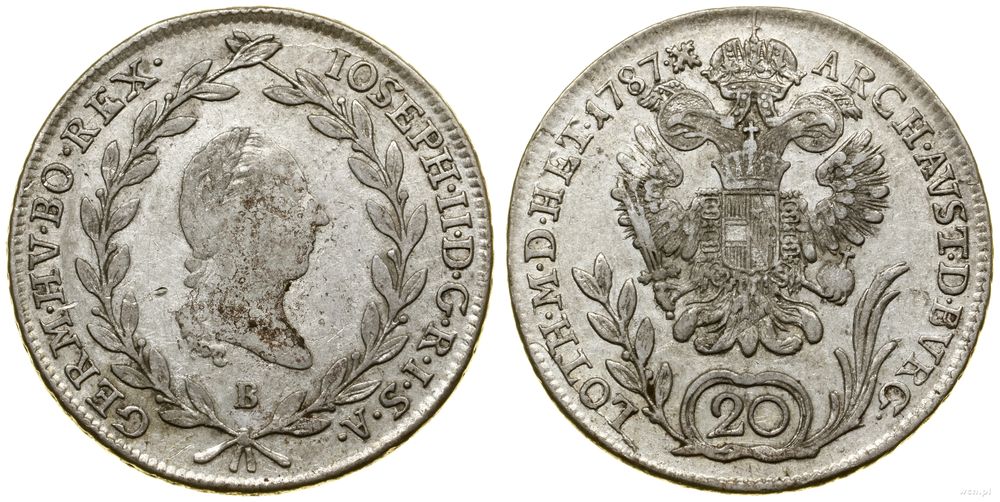 Austria, 20 krajcarów, 1787 B