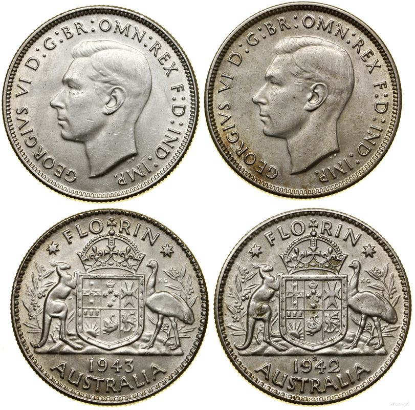 Australia, zestaw: 2 x floren, 1942 i 1943