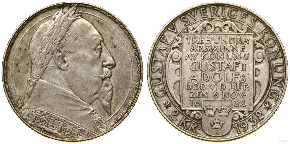 Szwecja, 2 korony, 1932