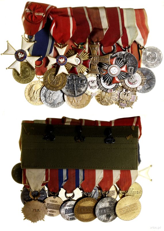 Polska, szpanga z 20 odznaczeniami