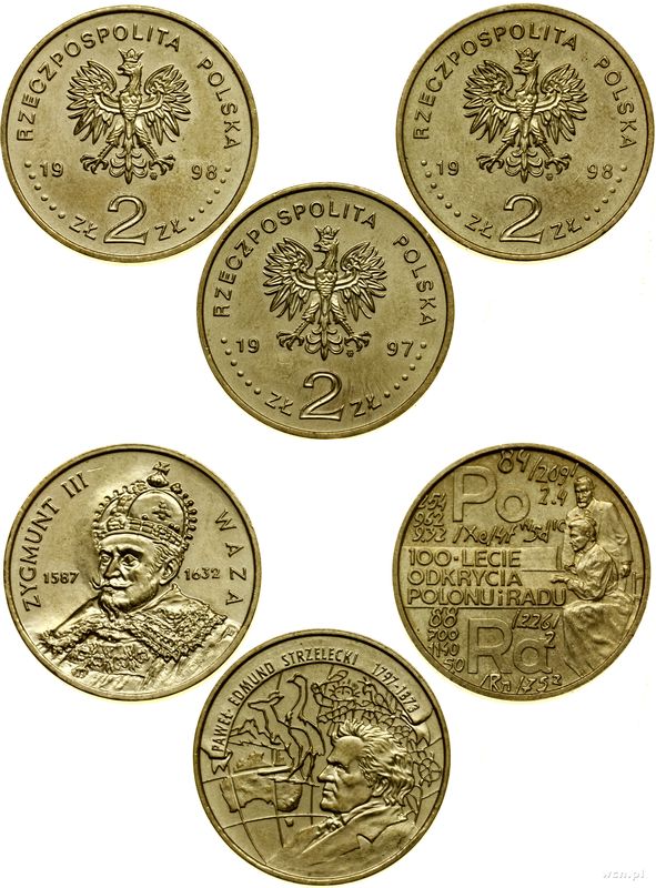 Polska, zestaw 3 x 2 złote