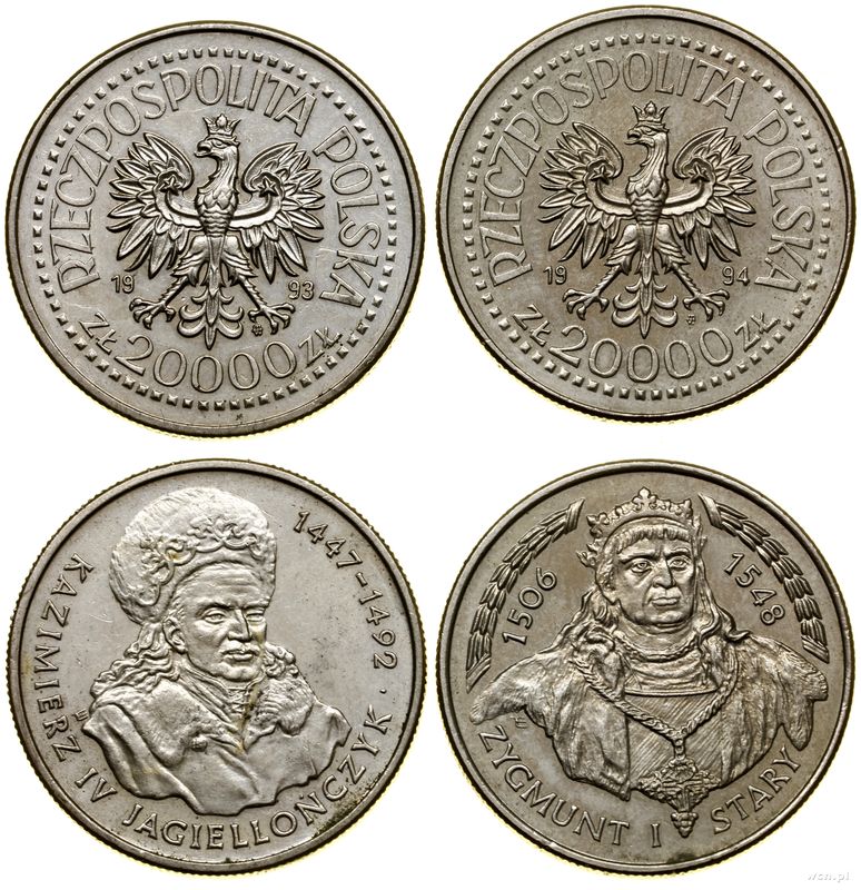 Polska, zestaw: 2 x 20.000 złotych, 1993 i 1994