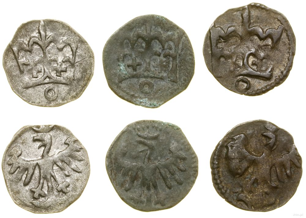 Polska, zestaw: 3 x denar koronny, bez daty