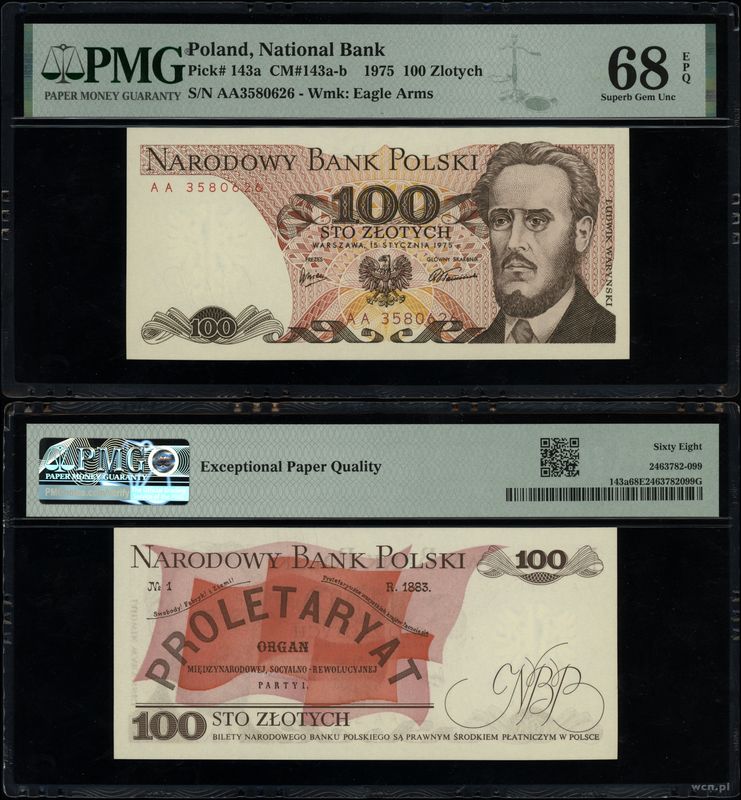 Polska, 100 złotych, 15.01.1975