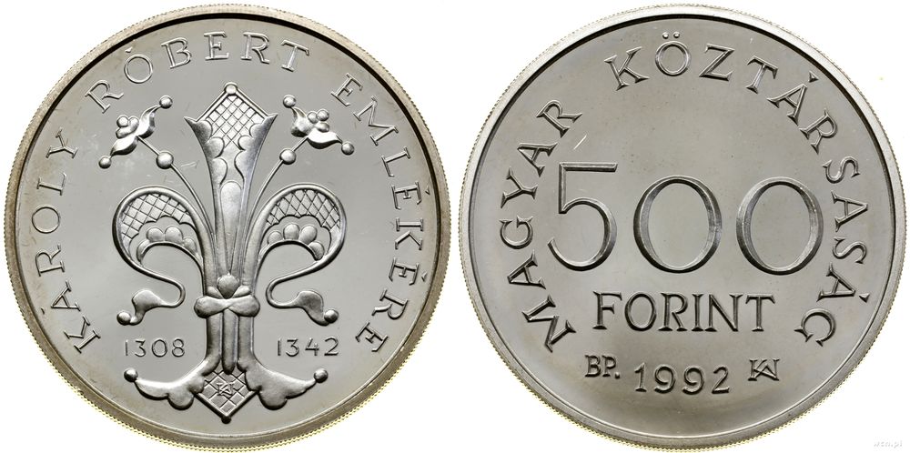 Węgry, 500 forintów, 1992