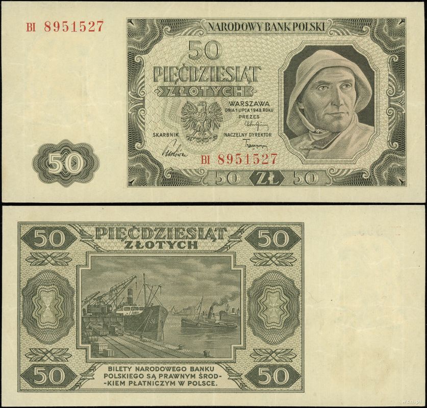 Polska, 50 złotych, 1.07.1948