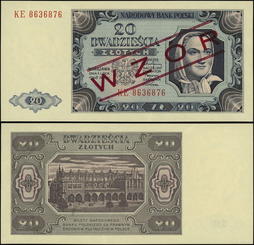 Polska, 20 złotych, 1.07.1948