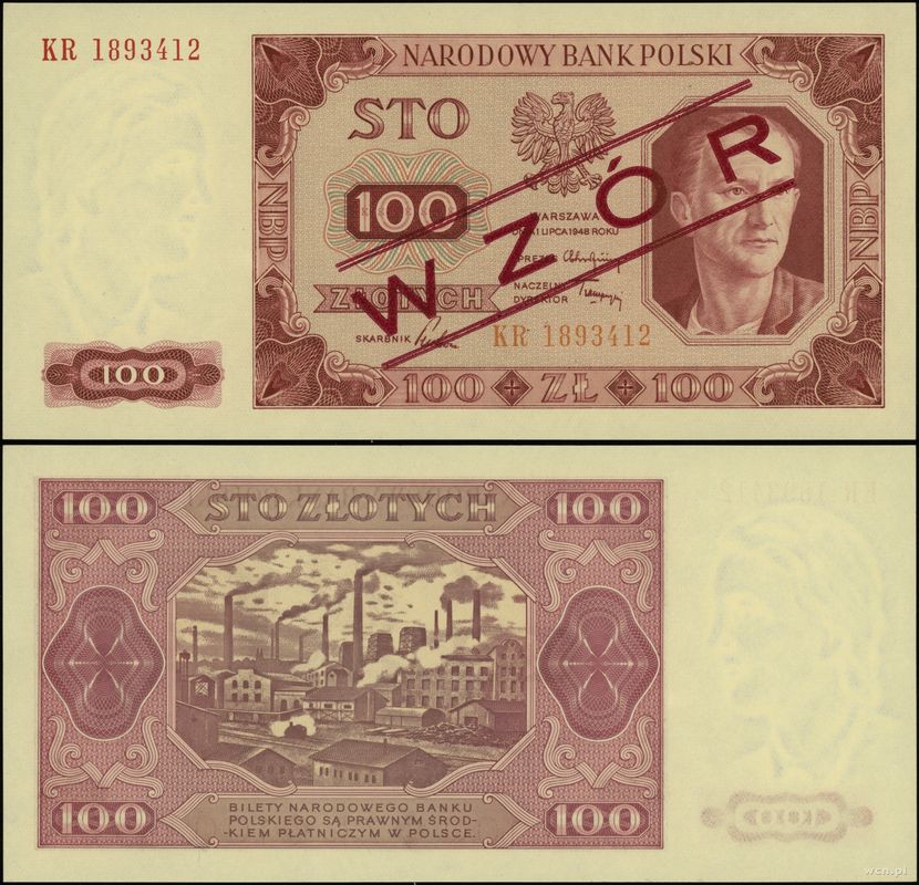 Polska, 100 złotych, 1.07.1948