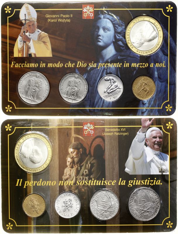Watykan (Państwo Kościelne), zestaw monet papieskich