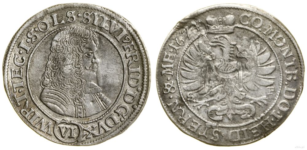 Śląsk, 6 krajcarów, 1674 SP