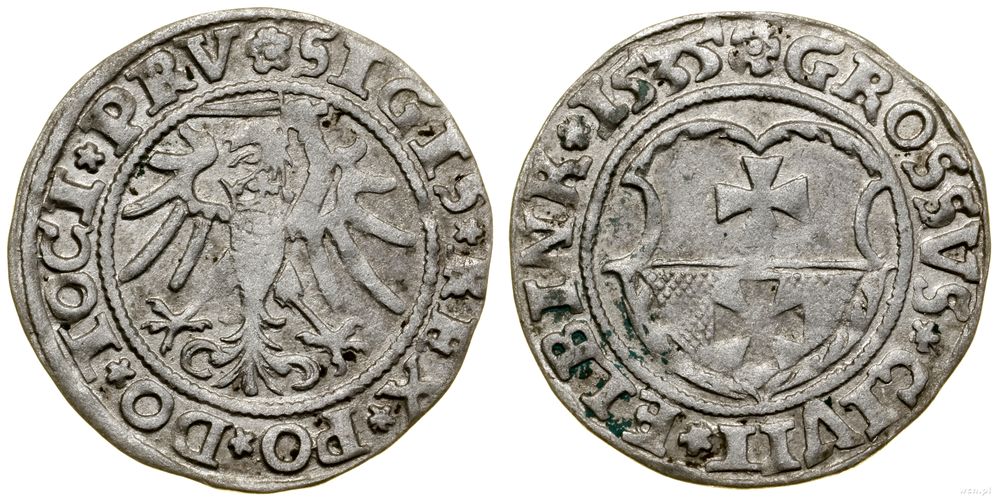 Polska, grosz, 1535