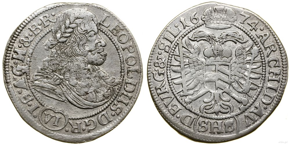 Śląsk, 6 krajcarów, 1674 SHS