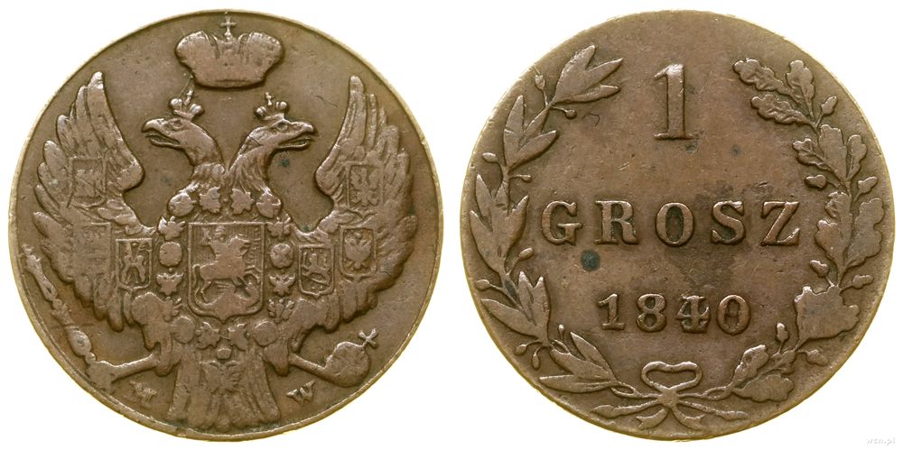 Polska, 1 grosz, 1840 MW