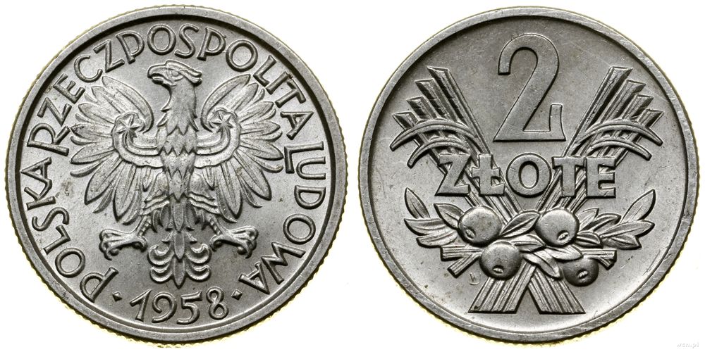 Polska, 2 złote, 1958