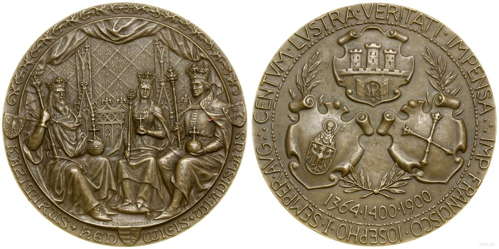 Polska, Medal na pamiątkę 500-lecia Uniwersytetu Jagiellońskiego, 1900