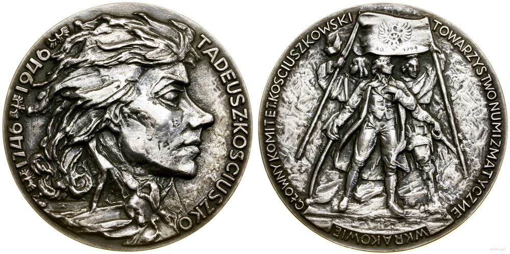 Polska, medal na pamiątkę 200. rocznicy urodzin Tadeusza Kościuszki, 1946