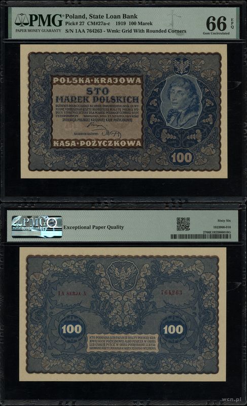 Polska, 100 marek polskich, 23.08.1919