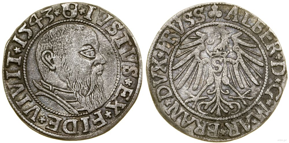 Prusy Książęce (1525–1657), grosz, 1543