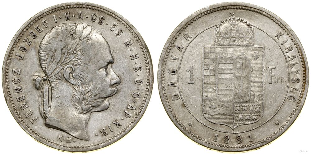 Węgry, 1 forint, 1881 KB