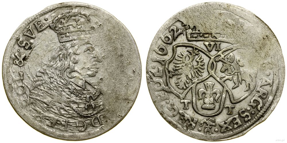 Polska, szóstak, 1662 TT