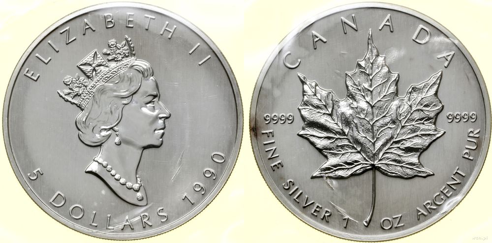 Kanada, 5 dolarów, 1990